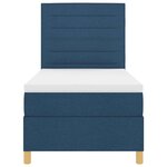 vidaXL Lit à ressort LED avec matelas Bleu 80 x 200 cm tissu