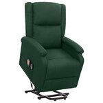 vidaXL Fauteuil de massage Vert foncé Tissu