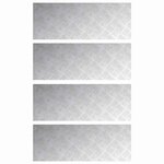 vidaXL Plaques à damier 4 Pièces Argent 80 x 30 cm Aluminium