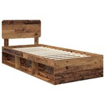 vidaXL Cadre de lit Bois ancien 90 x 190 cm Pin massif