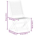 vidaXL Chaises pliables de jardin lot de 4 gris bois d'acacia massif