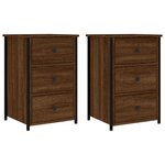 vidaXL Tables de chevet 2Pièces chêne marron 40x36x60cm Bois d'ingénierie