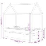 vidaXL Cadre de lit pour enfant et un tiroir bois pin massif 80x160 cm