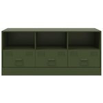 vidaXL Meuble TV vert olive 99x39x44 cm acier