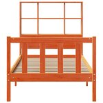 vidaXL Lit bibliothèque sans matelas cire marron 100x200 cm pin massif