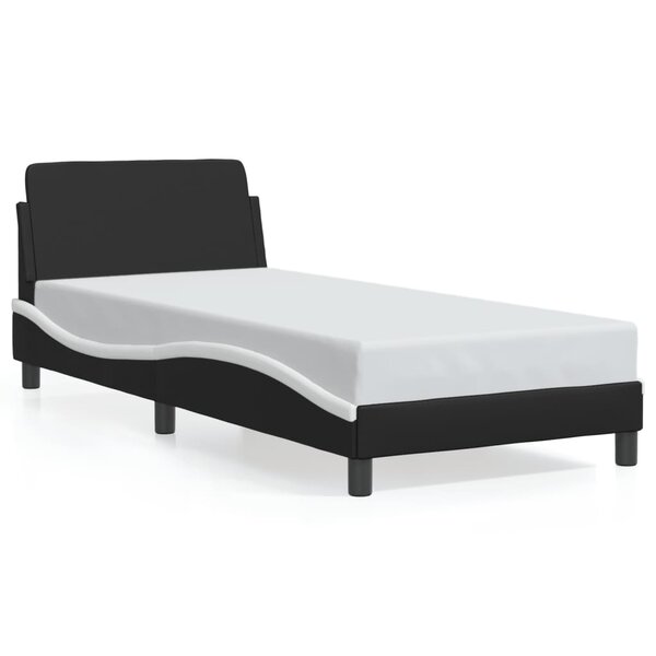 vidaXL Cadre de lit sans matelas noir et blanc 90x190 cm similicuir