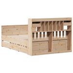 vidaXL Lit bibliothèque sans matelas 140x200 cm bois massif de pin