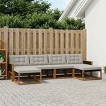 vidaXL Ensemble de canapés d'extérieur 6 pc Naturel et gris clair