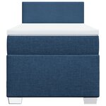 vidaXL Sommier à lattes de lit avec matelas Bleu 90x200 cm Tissu