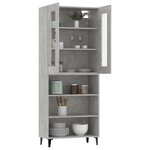 vidaXL Buffet haut Gris béton 69 5x34x180 cm Bois d'ingénierie