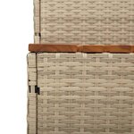 VidaXL Marche bain remous beige 50x50x50 5 cm polyrotin acacia massif
