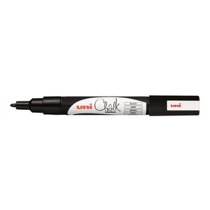 Marqueur craie pointe conique fine CHALK Marker PWE3MS 0 9 - 1 3mm Noir x 12 UNI-BALL