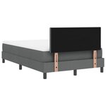 vidaXL Lit à ressorts avec tête de lit Gris foncé 120 x 190 cm tissu