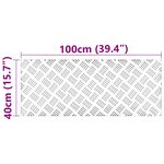 vidaXL Plaques à damier 4 Pièces Argent 100 x 40 cm Aluminium