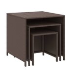 vidaXL Tables gigognes 3 Pièces marron résine tressée