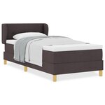 Lit Box Spring vidaXL avec Matelas Marron Foncé 80x200 cm en Tissu