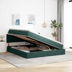 vidaXL Lit avec rangement et LED Vert foncé 160 x 200 cm Velours