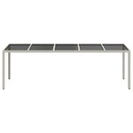 vidaXL Table de jardin blanc 250x100x75 cm résine tressée verre trempé
