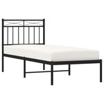 vidaXL Cadre de lit métal sans matelas avec tête de lit noir 80x200 cm