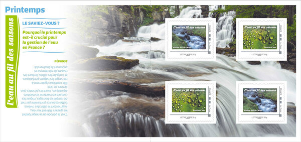 Collector 4 timbres - L'eau au fil des saisons - Printemps - Lettre Verte