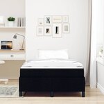 vidaXL Lit à ressorts Noir  Noir 120 x 190 cm Tissu  Bois Engineered