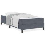 vidaXL Lit boxspring avec matelas Gris foncé 90 x 200 cm Velours