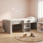 vidaXL Cadre de Lit Élevé pour Enfants 2 Pièces Gris béton 98 5 x 200 cm