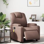 vidaXL Fauteuil de massage inclinable électrique marron similicuir