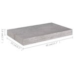 vidaXL Étagères murales flottantes 2 Pièces gris béton 40x23x3 8 cm MDF