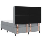 Lit Box Spring vidaXL avec Matelas et Lumière LED Gris clair 160x200 cm Tissu