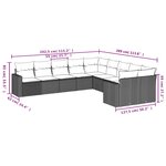 vidaXL Salon de jardin avec coussins 10 Pièces beige résine tressée