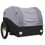 vidaXL Remorque de vélo noir et gris 45 kg fer