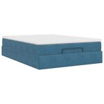 vidaXL Cadre de lit ottoman avec matelas bleu foncé 140x190 cm velours