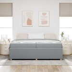 vidaXL Cadre de lit avec matelas Gris clair 200 x 200 cm tissu