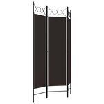 vidaXL Cloison de séparation 3 panneaux Marron 120x180 cm