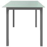 vidaXL Table de jardin Gris clair 150x90x74 cm Aluminium et verre