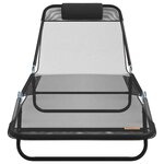 vidaXL Chaise longue pliante Noir 182 x 55 x 85 5 cm Textilène