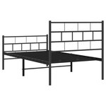 vidaXL Cadre de lit métal sans matelas avec pied de lit noir 90x190 cm