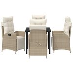 vidaXL Ensemble de salle à manger pour jardin 5 Pièces Beige Poly rotin