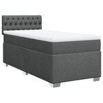 vidaXL Sommier à lattes de lit et matelas Gris foncé 90x190 cm Tissu