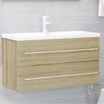 vidaXL Ensemble de meubles de bain 2 Pièces Chêne sonoma Aggloméré