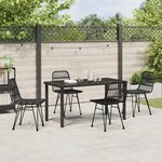 vidaXL Ensemble de salle à manger de jardin de 5 pièces en rotin noir