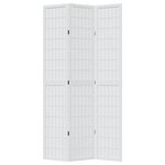 vidaXL Cloison de séparation 3 panneaux blanc bois de paulownia massif