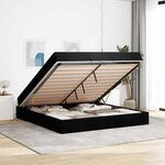 vidaXL Cadre de lit avec stockage Noir 180 x 200 cm tissu