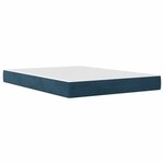vidaXL Cadre de lit avec matelas Bleu 160 x 200 cm Velours