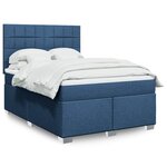 vidaXL Sommier à lattes de lit avec matelas Bleu 160x200 cm Tissu