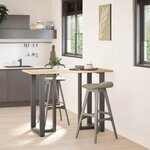 vidaXL Pieds de table de bar en T  2 pièces  anthracite  60 x 35 x (100-101) cm  acier