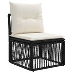 vidaXL Ensemble de canapé de jardin 9 Pièces Noir et blanc crème