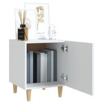 vidaXL Tables de chevet 2 Pièces Blanc Bois d'ingénierie