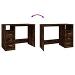 vidaXL Bureau avec tiroirs Chêne fumé 102x50x76 cm Bois d'ingénierie